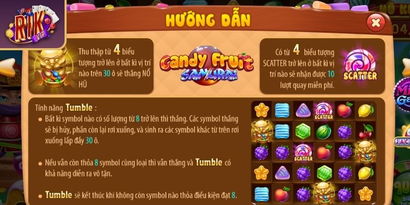 Candy Fruit Samurai RIKVIP - Hướng Dẫn Chơi & Luật Trúng Lớn 3 Cách bắt đầu Candy Fruit Samurai RIKVIP cho người mới