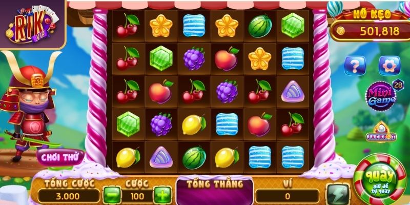Candy Fruit Samurai RIKVIP - Hướng Dẫn Chơi & Luật Trúng Lớn 1 Khám phá game Candy Fruit Samurai RIKVIP